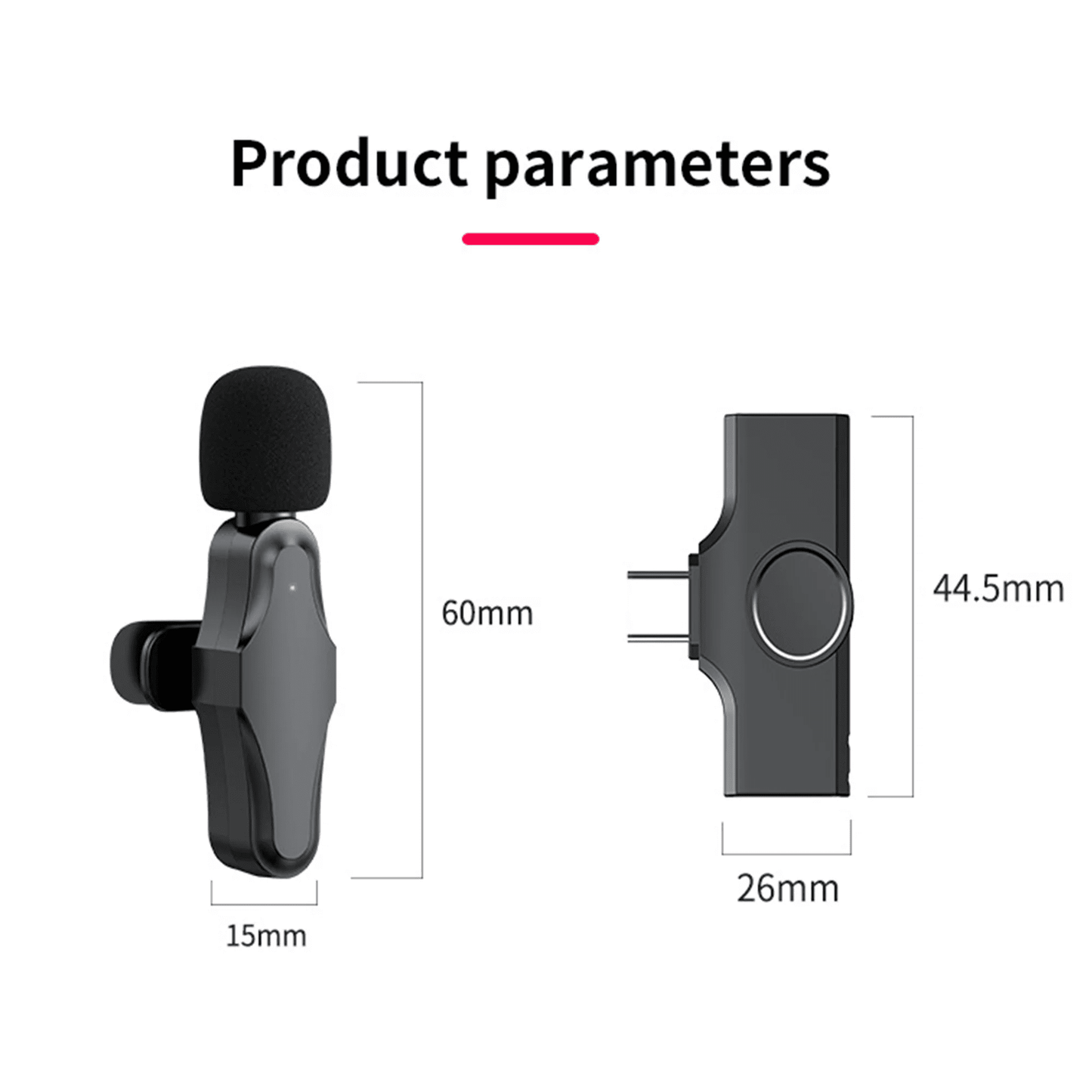 Wireless Lavalier Microphone for Phone, Wireless Microphone for Video Recording, Live Stream, Noise Reduction & Plug-Play