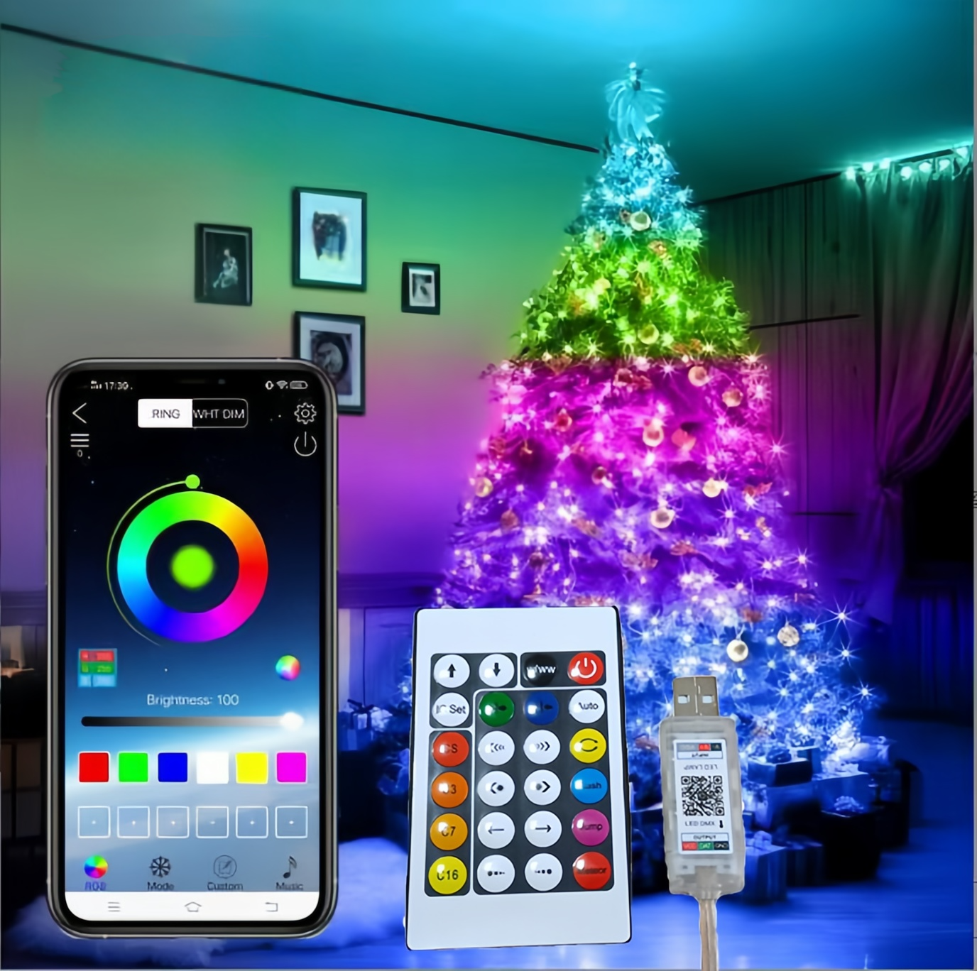 2 Pack 400 LED Fairy Color Lights,USB 131.2 ft APP and Remote Fairy Lights,Multiple Modes RGB Fairy String Lights for Patio Festival Wedding Party