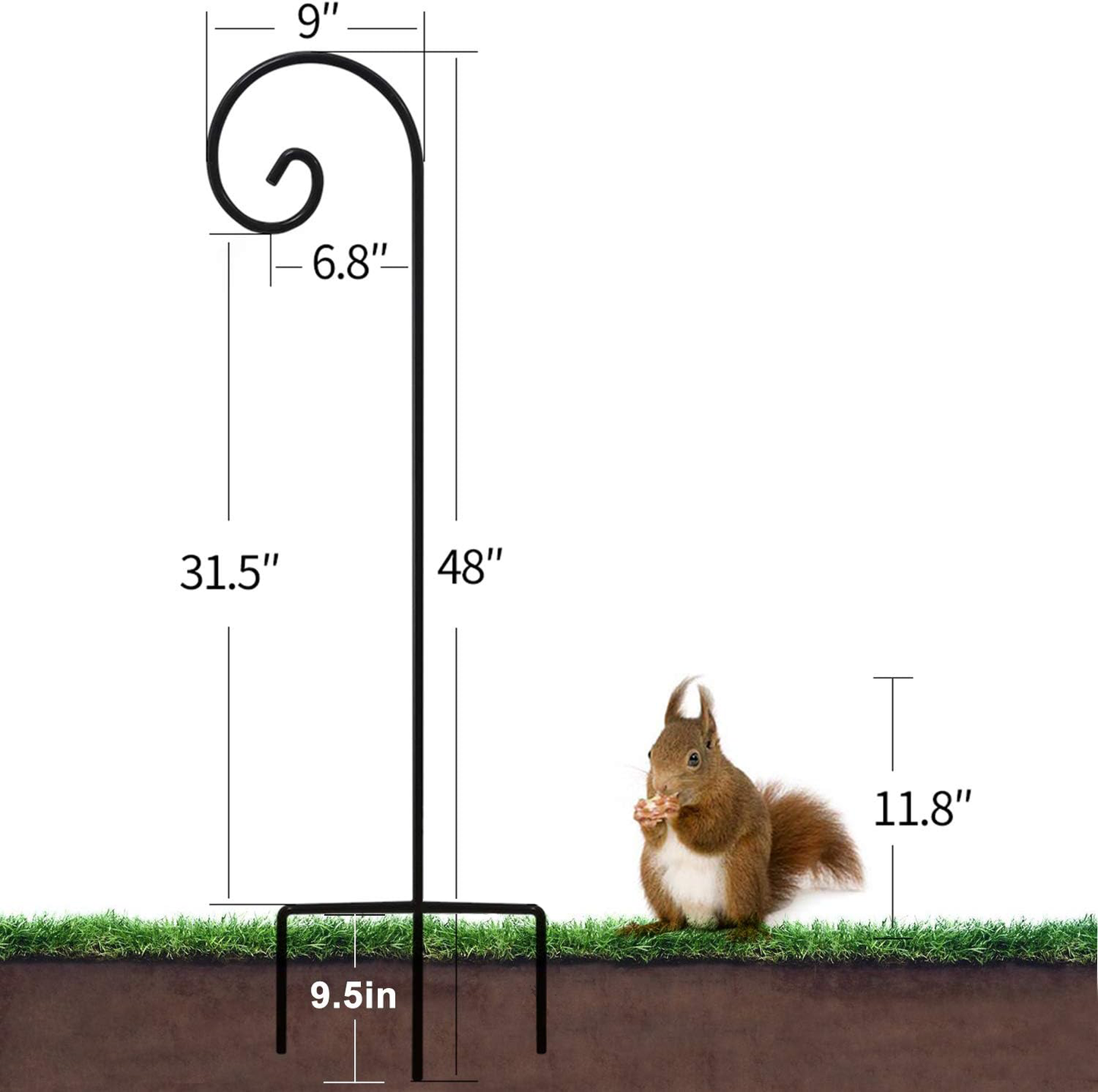 2 Pack Shepherd Hook 48 inch Rust Resistant Garden Hanging Basket Hanger Pathway LightLantern Wind Chimes Wedding