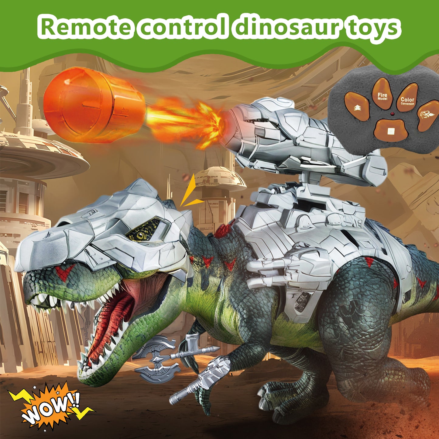 Remote Dinosaur Toys for Kids 5-7 8-12 Year Old,Electronic Walking Dinosaur Toy with Spray & Colored Light & Roar,Wear Mechs and Weapons,Walking T-Rex Toys Birthday Gifts for Kids
