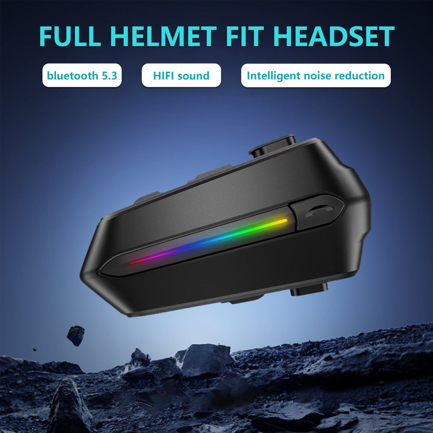 Motorcycle Headset with Music Sharing,Motorcycle Headphones,All Helmets are Applicable,Waterproof and Noise-reducing,Handsfree,Stereo Music