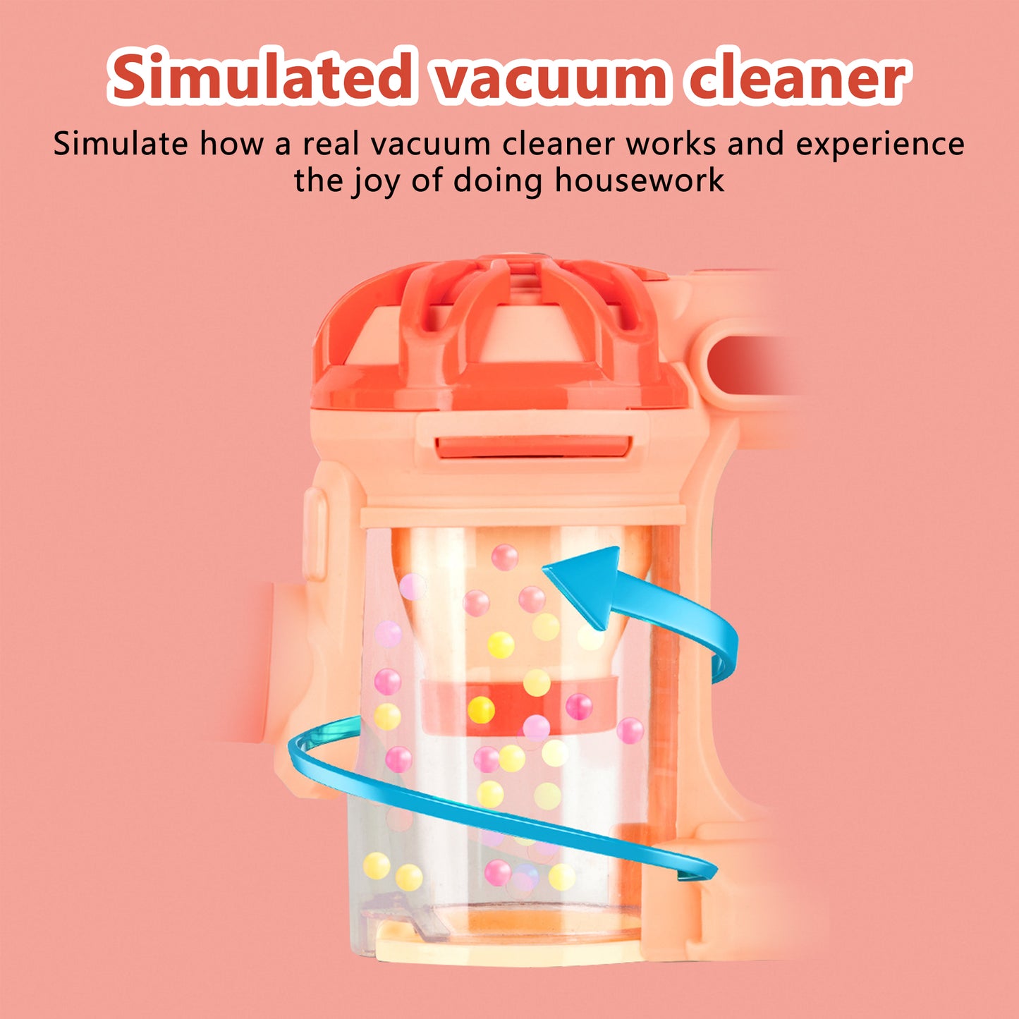 Kids Vacuum Cleaner,Toy Vacuum Cleaner,4-in-1 Kids Vacuum That Really Works,Pink Girl's Vacuum Cleaner,Cordless Real Suction,Gifts for Boys and Girls