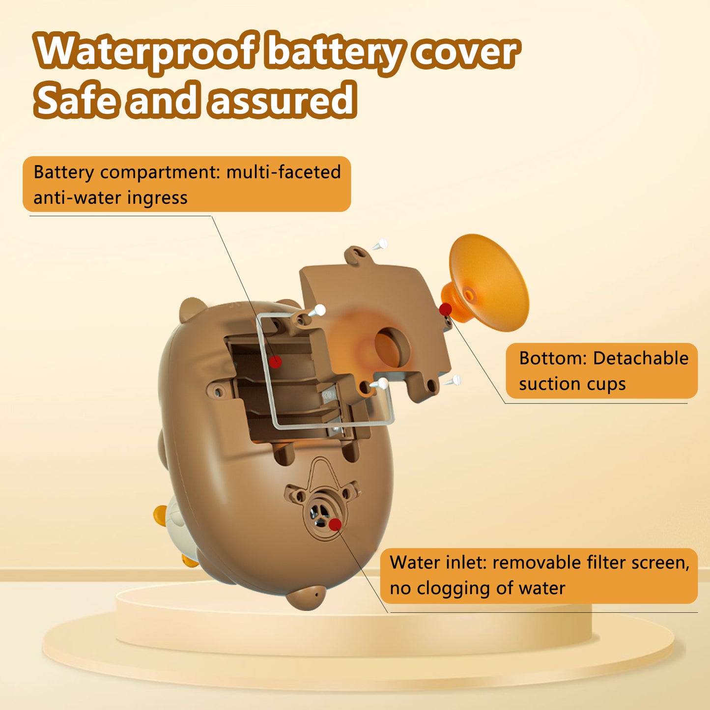 Bear Bath Shower Head for Toddlers 2-4,Shower Head for Baby,Electric Toys Sprinkler,Multifunctional Cartoon Bath Playset,Babies Pool Bath Gifts