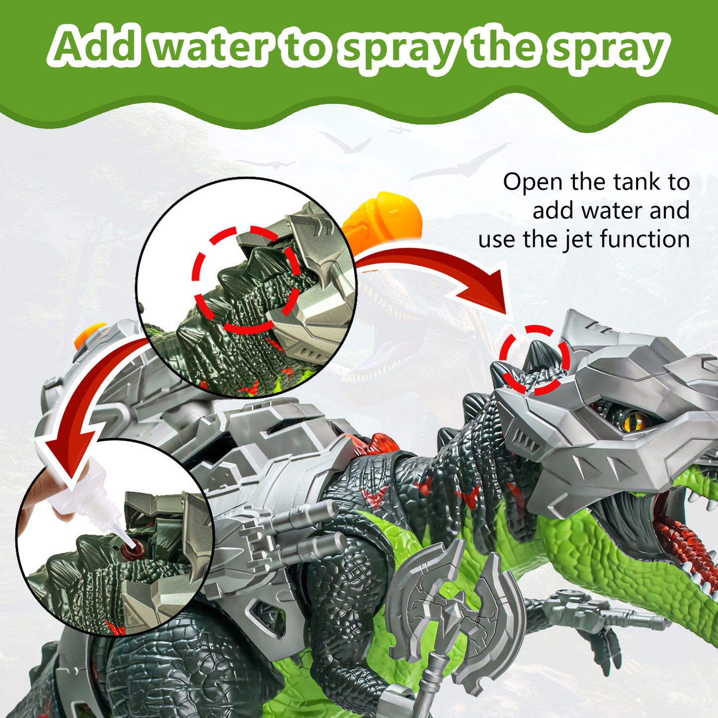 Remote Dinosaur Toys for Kids 5-7 8-12 Year Old,Electronic Walking Dinosaur Toy with Spray & Colored Light & Roar,Wear Mechs and Weapons,Walking T-Rex Toys Birthday Gifts for Kids