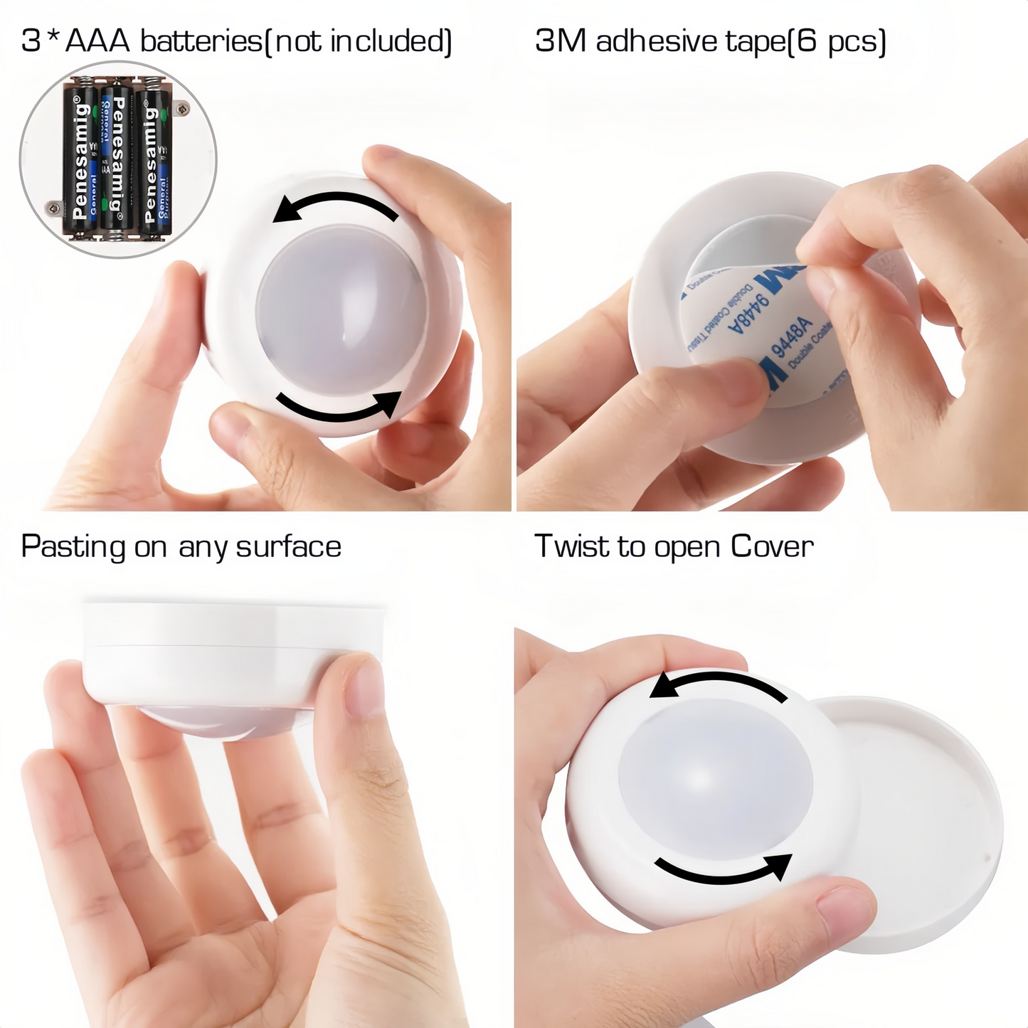 6 Pack 13 Colors Puck Lights,4 Dynamic Lighting LED Puck Lights,Remote Puck Lights,Under Cabinet Puck Lights,Adjustable Brightness Stick On Light for Counter Kitchen Wardrobe,2.44 in