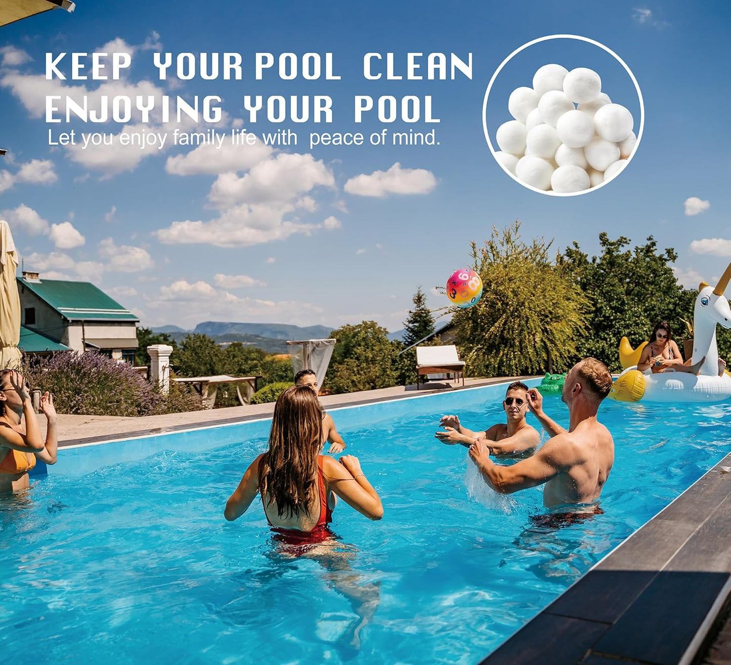 400g Pool Filter Ball for Sand Filter Pump for Above Ground Pool,Reusable Eco-Friendly Filter Balls Replace Pool Filter Sand (Equals 60 lbs Pool Filter Sand)