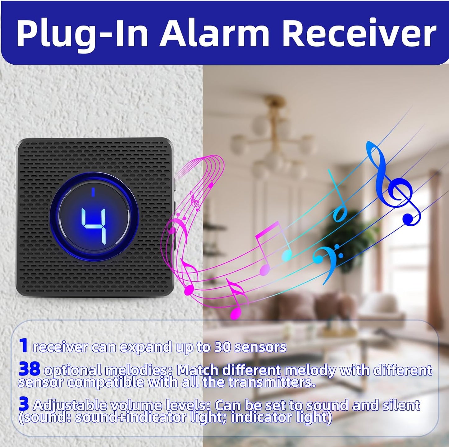 Solar Driveway Alarms Wireless Outside Weatherproof Motion Detector & Sensor for 700ft Long Range - No Need Replace Batteries Security Driveway Alert System - Monitor & Protect Outside Property