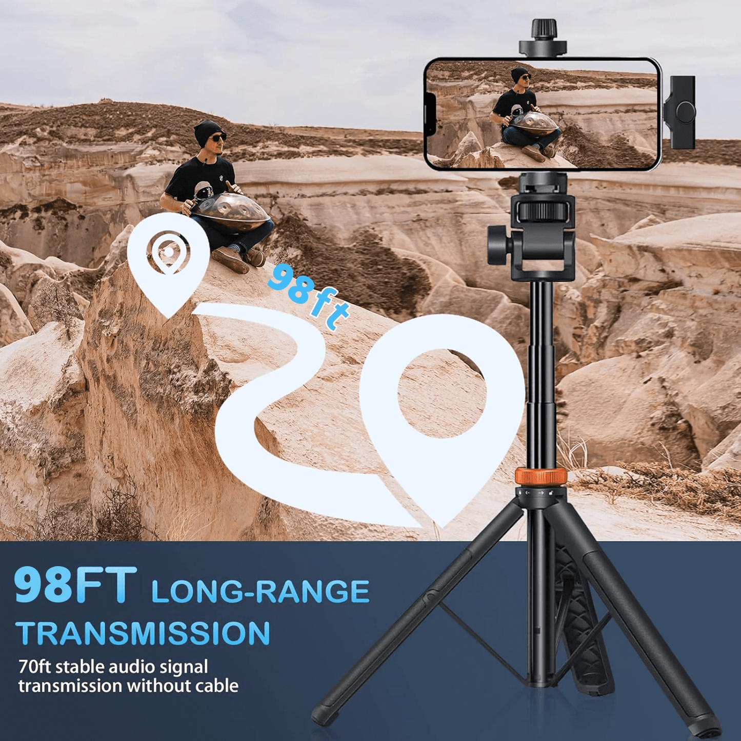 Wireless Lavalier Microphone for Phone, Wireless Microphone for Video Recording, Live Stream, Noise Reduction & Plug-Play