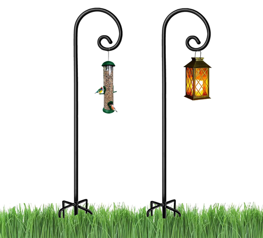 2 Pack Shepherd Hook 48 inch Rust Resistant Garden Hanging Basket Hanger Pathway LightLantern Wind Chimes Wedding