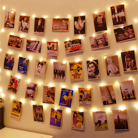 2 Pack 65.6 ft Photo String,USB Photo Clip Light,100 Clip String Lights,200 LED Photo Clips for Picture Party Bedroom Wedding,Warm White