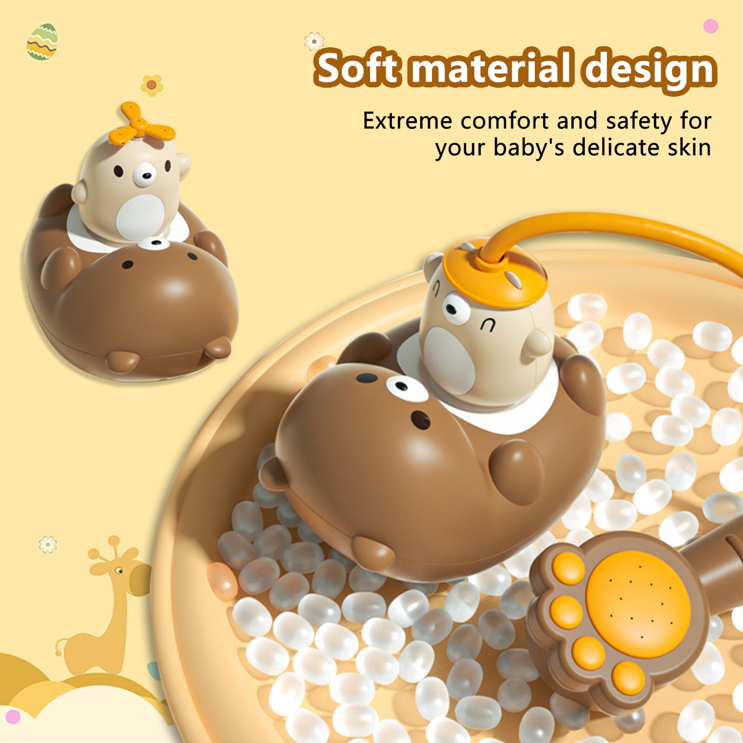 Bear Bath Shower Head for Toddlers 2-4,Shower Head for Baby,Electric Toys Sprinkler,Multifunctional Cartoon Bath Playset,Babies Pool Bath Gifts