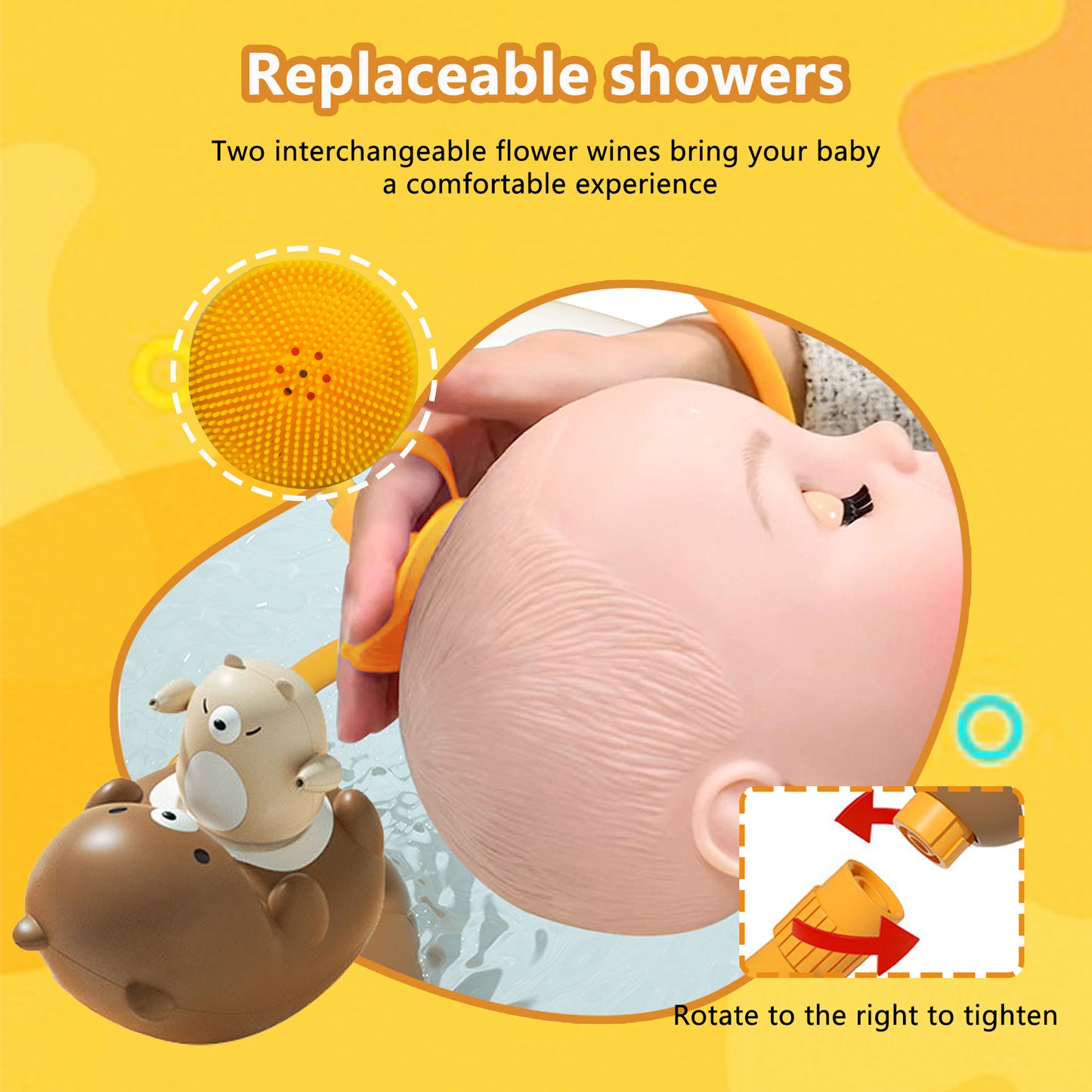 Bear Bath Shower Head for Toddlers 2-4,Shower Head for Baby,Electric Toys Sprinkler,Multifunctional Cartoon Bath Playset,Babies Pool Bath Gifts