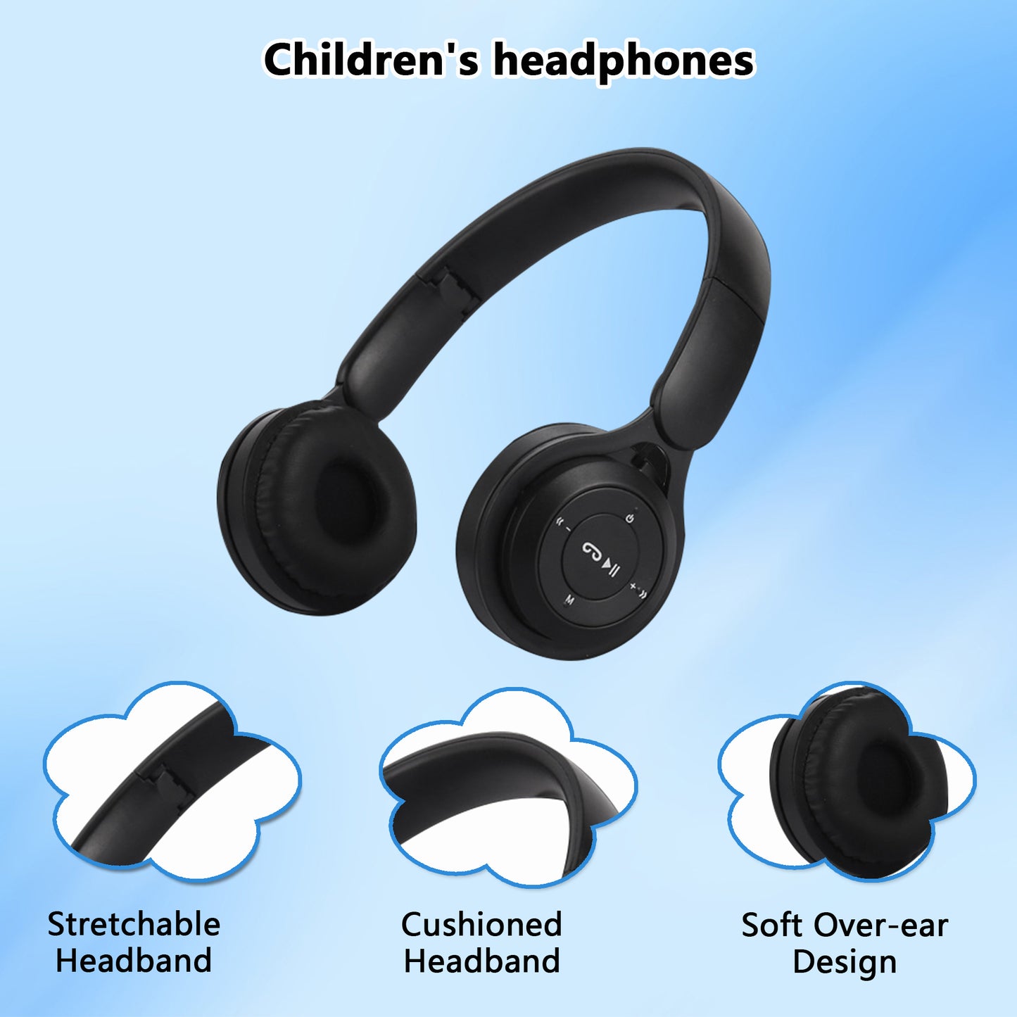 Wireless Kids Headphones,2 Pack Foldable Safe Volume Stereo Adjustable over Ear Headphones for Kids, Girls, Boys, Children, Microphone Kids Headphones for School Tablet