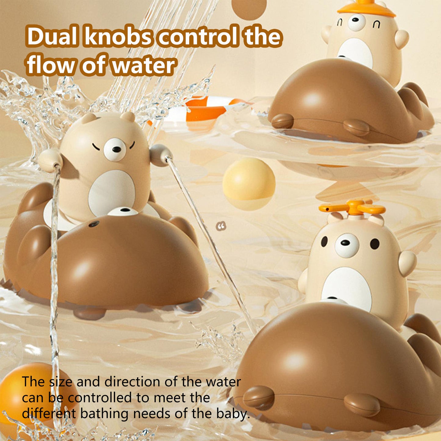 Bear Bath Shower Head for Toddlers 2-4,Shower Head for Baby,Electric Toys Sprinkler,Multifunctional Cartoon Bath Playset,Babies Pool Bath Gifts